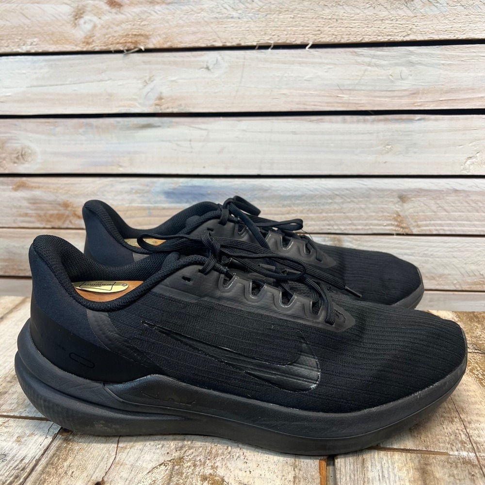 Nike Air Winflo 9 Triple Black Running Walking Athletic Sneakers Men 11